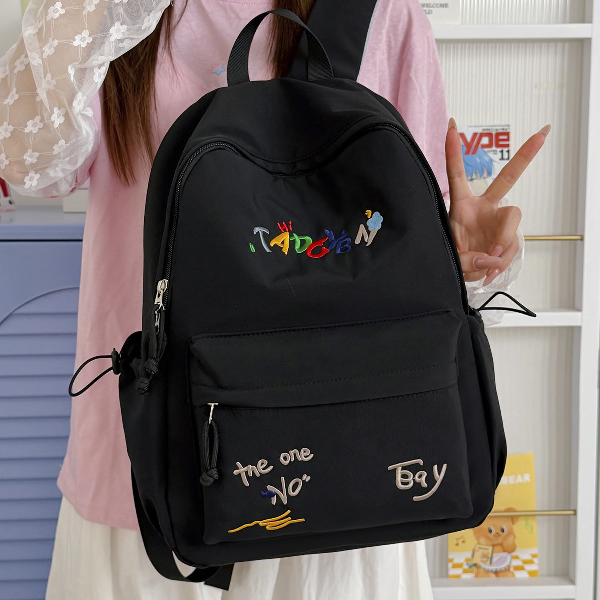 Stylische gestickte Rucksack Brehn