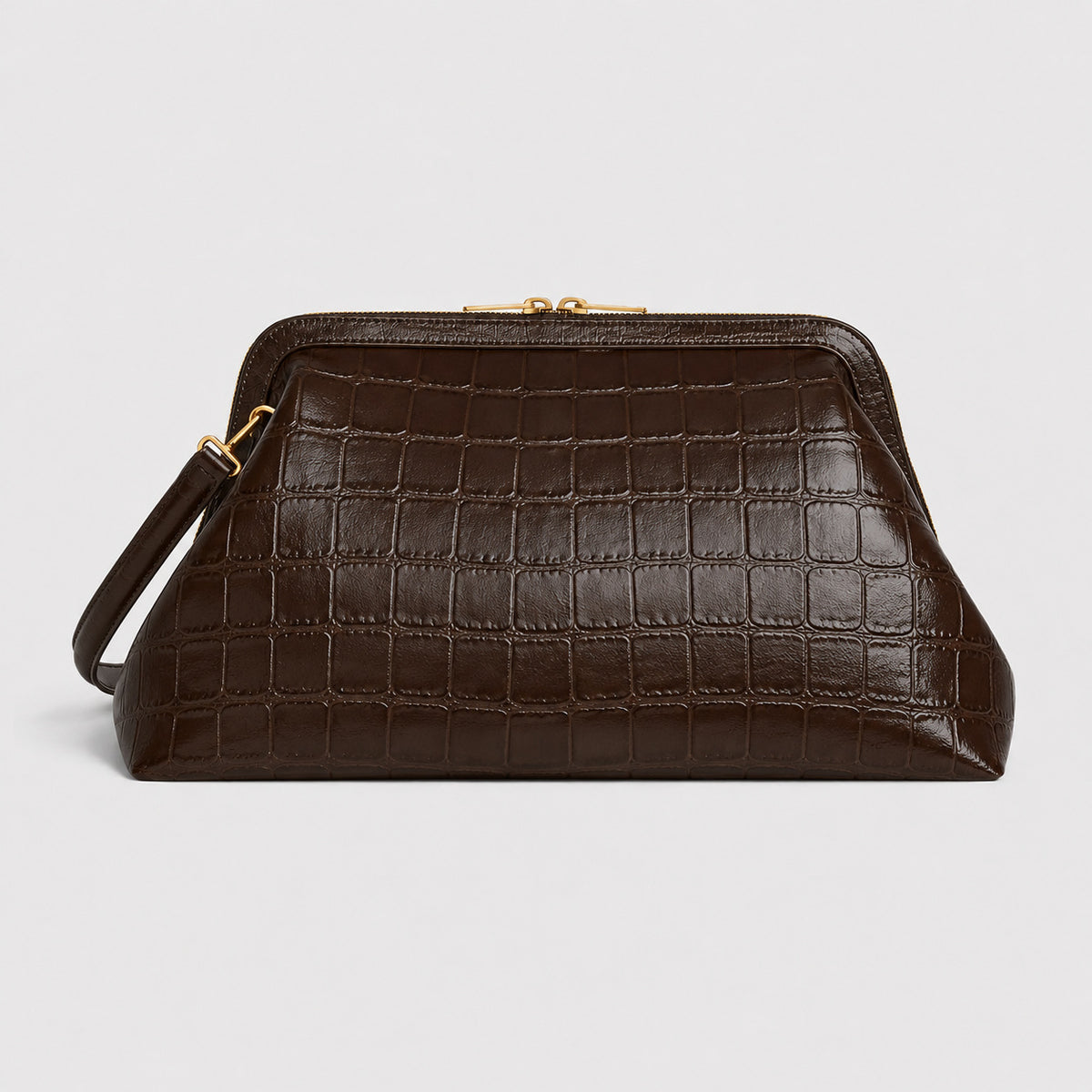 Klassische Rahmenledertasche