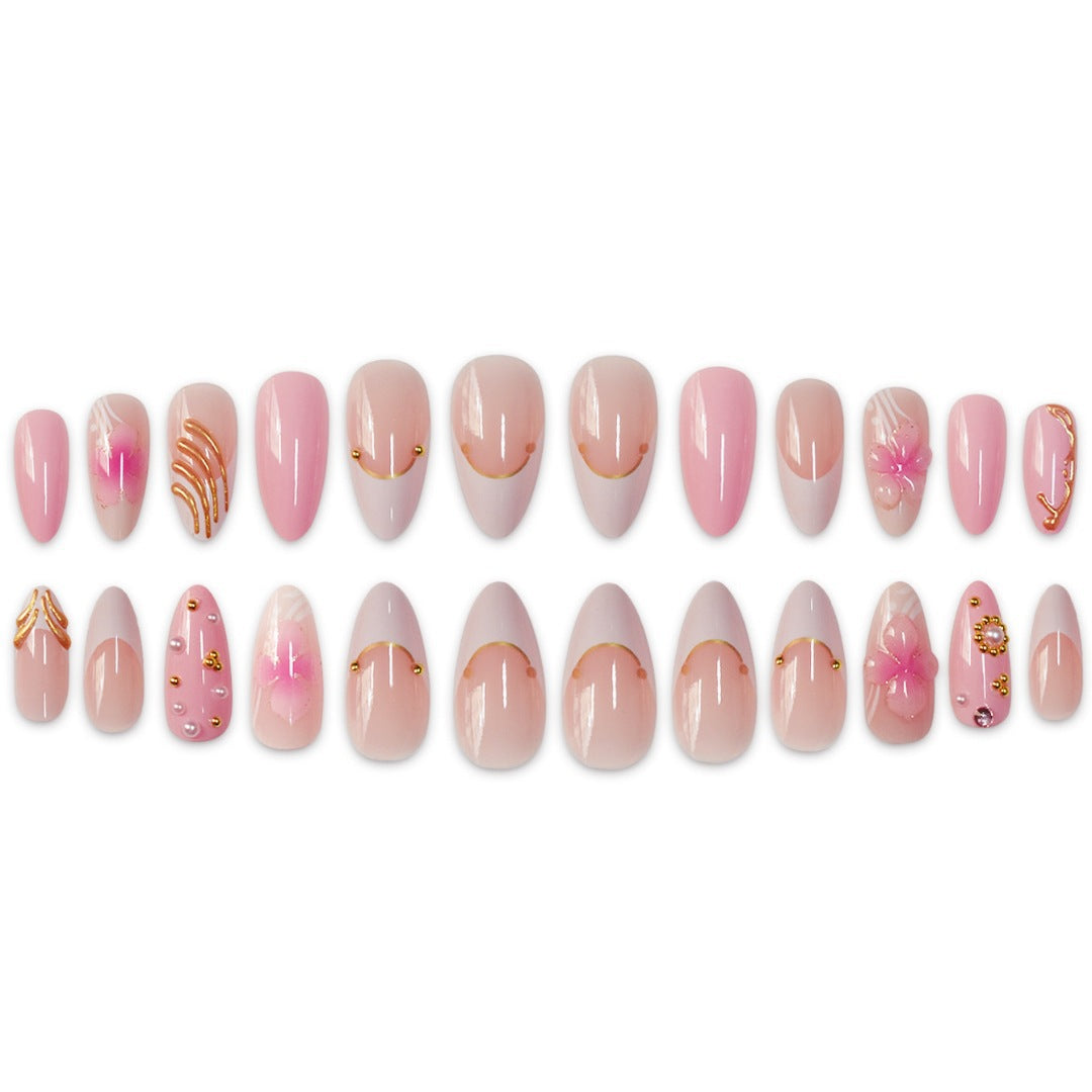 Künstlerische Florale Stiletto Nagelverlängerungen Brehn