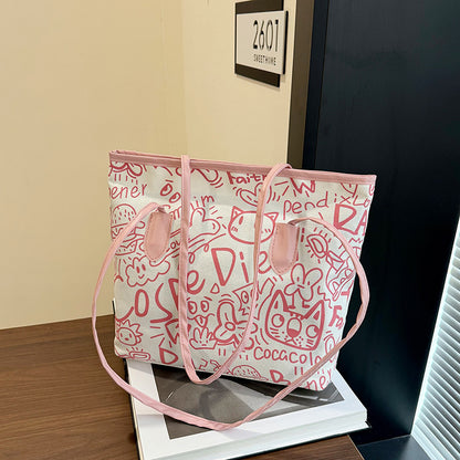 WoArtistic Grafikdruck Schulter Tote Bag Brehn