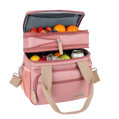 Damen Isolierte Lunch-Tasche mit zwei Fächern und Tragriemen Brehn