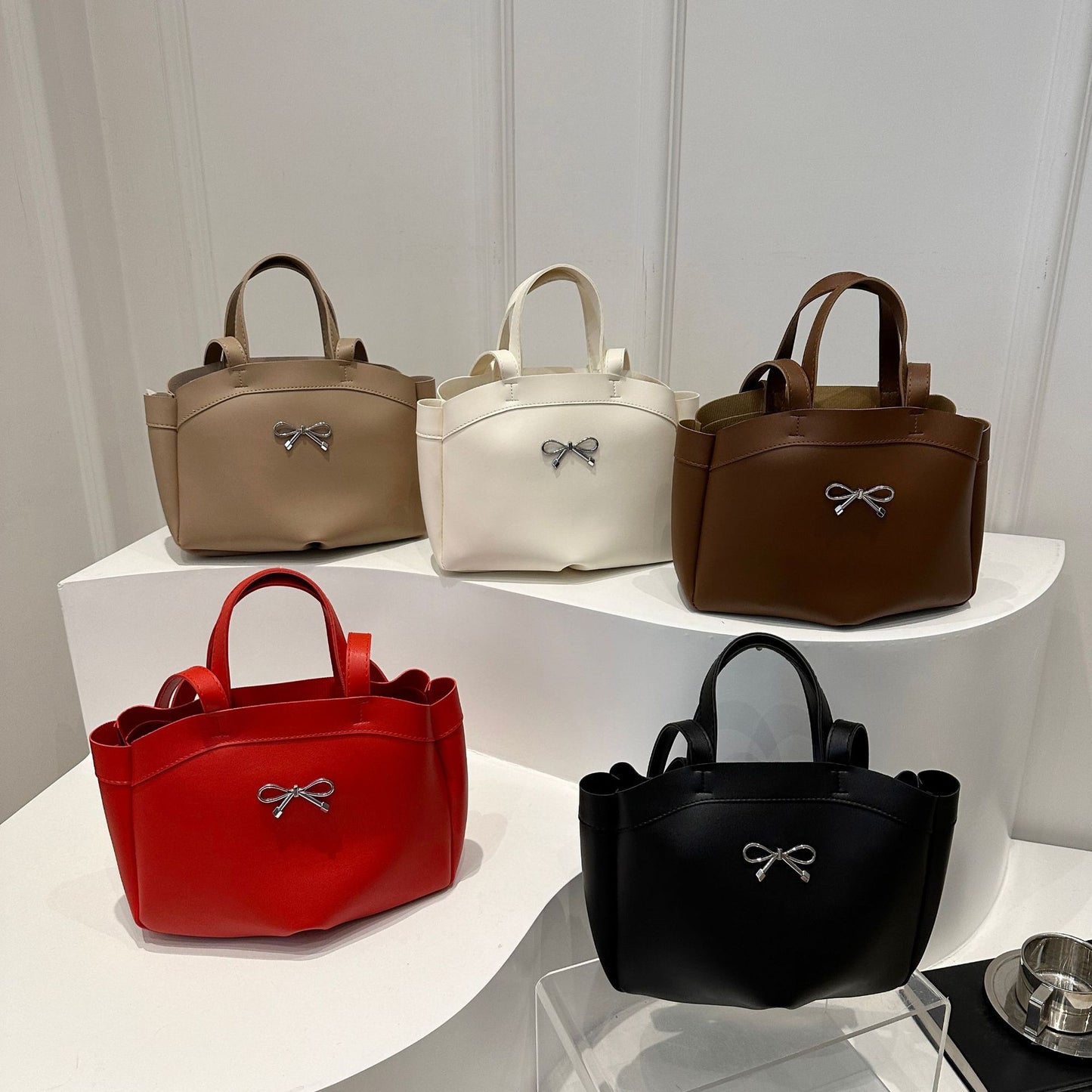 Elegante Bogen-Akzent Handheld Tote Bag Brehn