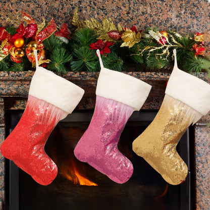 Dekorative Pailletten Weihnachtsstrümpfe