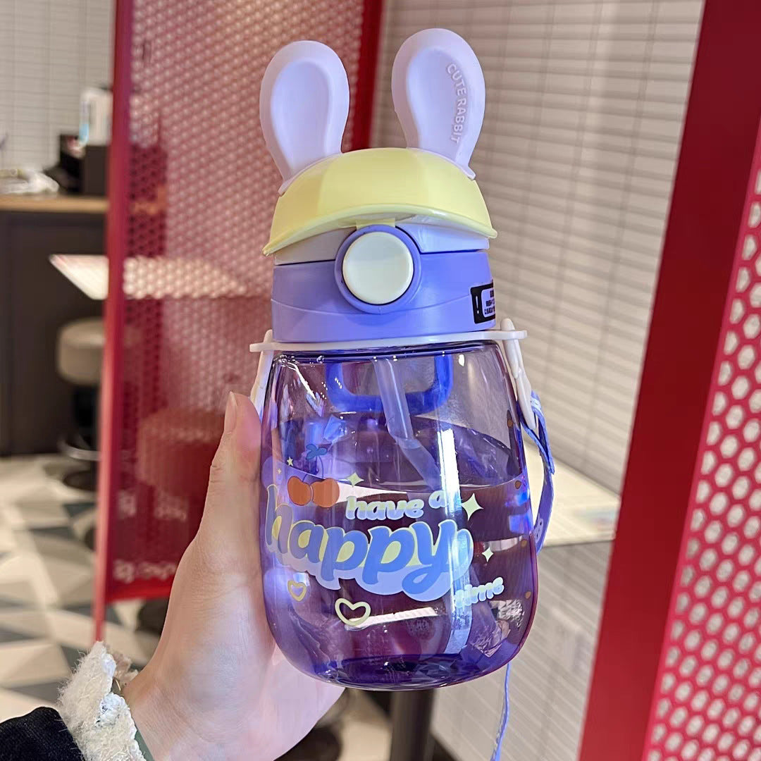 Damen Stilvolle Wasserflasche mit Bunny-Deckel Brehn