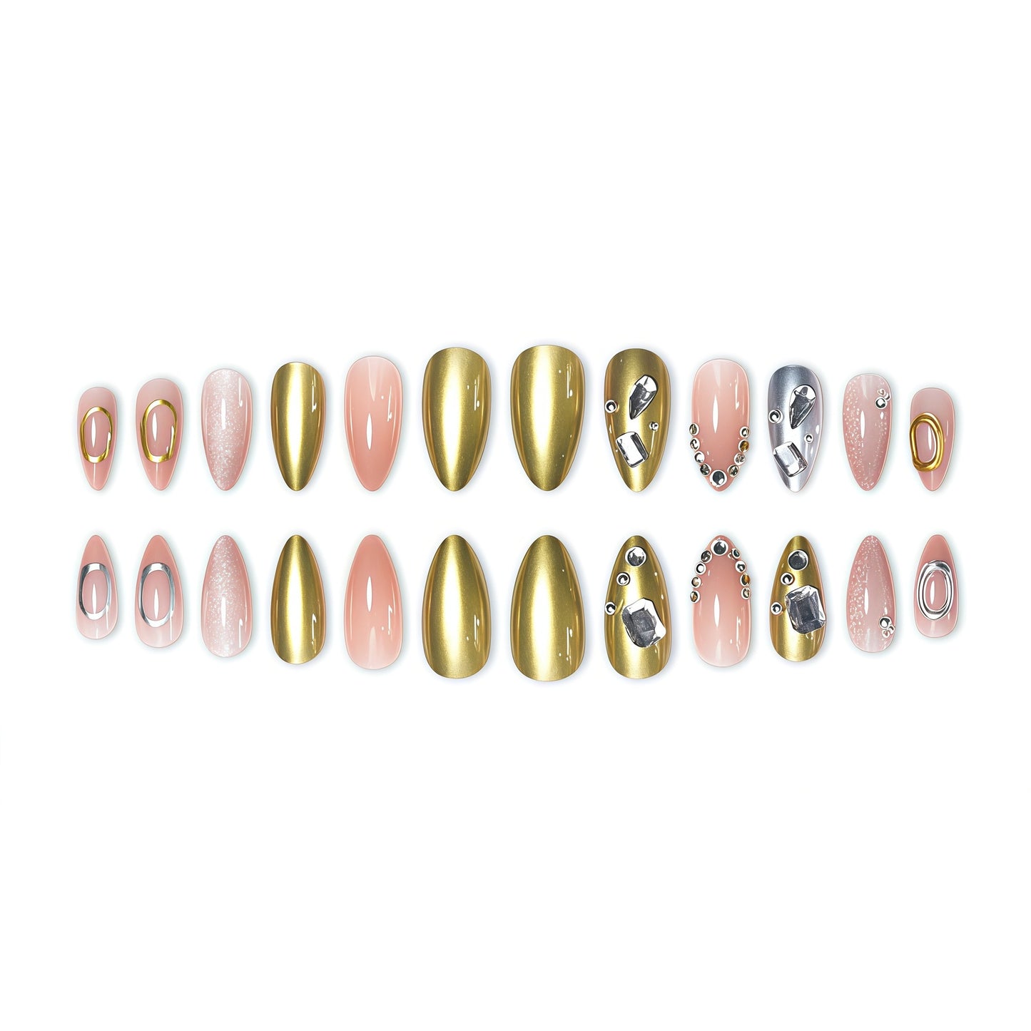 Elegante mit Strass verzierten Nagelkunstverlängerungen Brehn