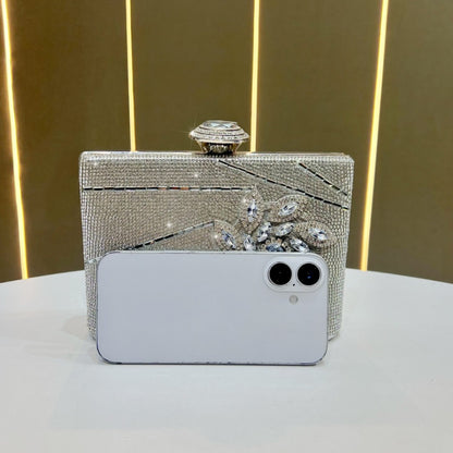 Verschnörkelte Strass Abend Clutch