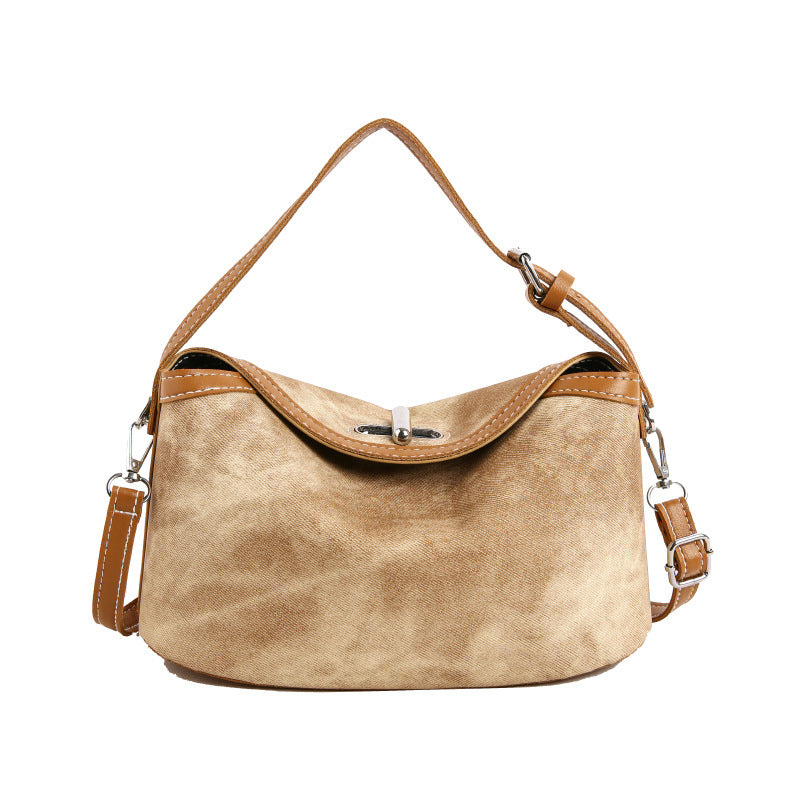 WoStylish Vintage Wildleder Hobo Tasche Brehn
