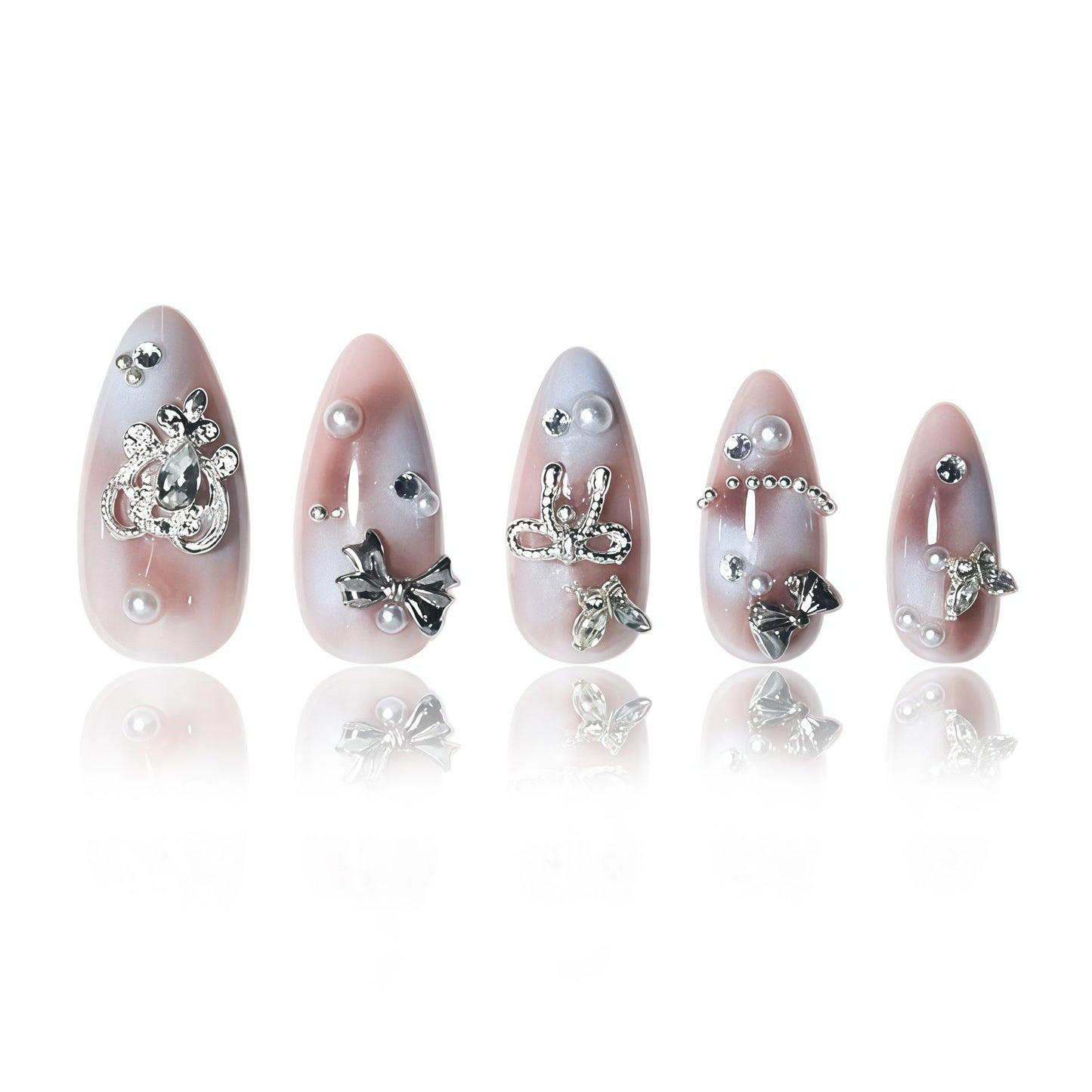 Dekorativer Stiletto Press-On Nagelset Brehn
