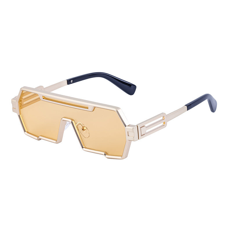 Damen modische Sonnenbrille im futuristischen Design mit breitem Rahmen Brehn