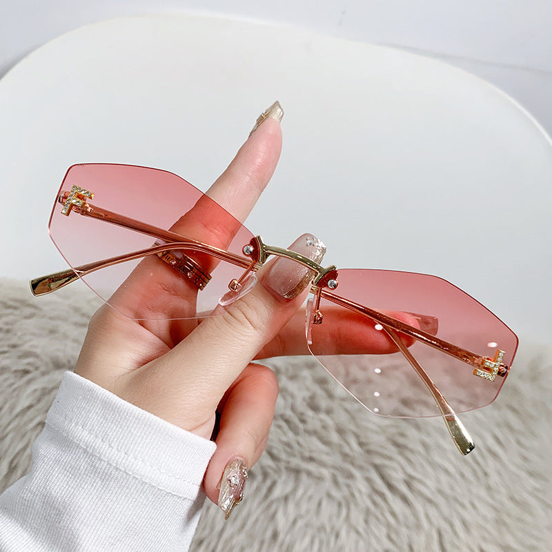 Damen Designer-Sonnenbrille mit innovativem sechseckigem Rahmen Brehn