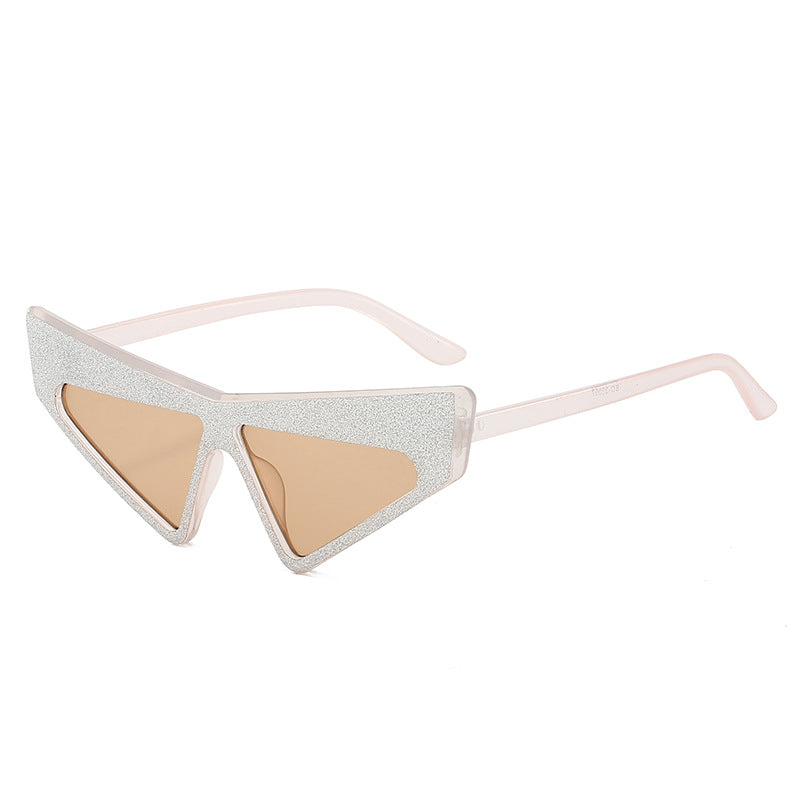 Damen futuristische Sonnenbrille mit glitzerndem Rahmen Brehn