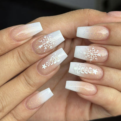 Dekorative winterliche Acryl-Nagelkunstverlängerungen Brehn