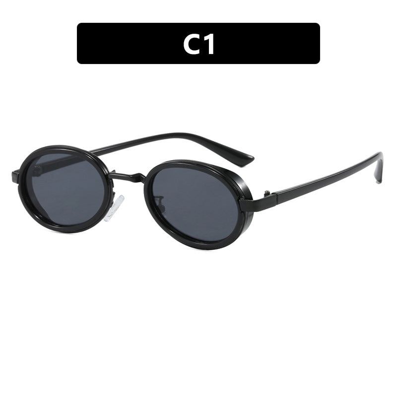 Damen runde Sonnenbrille mit leichten Gläsern und goldenen Akzenten Brehn