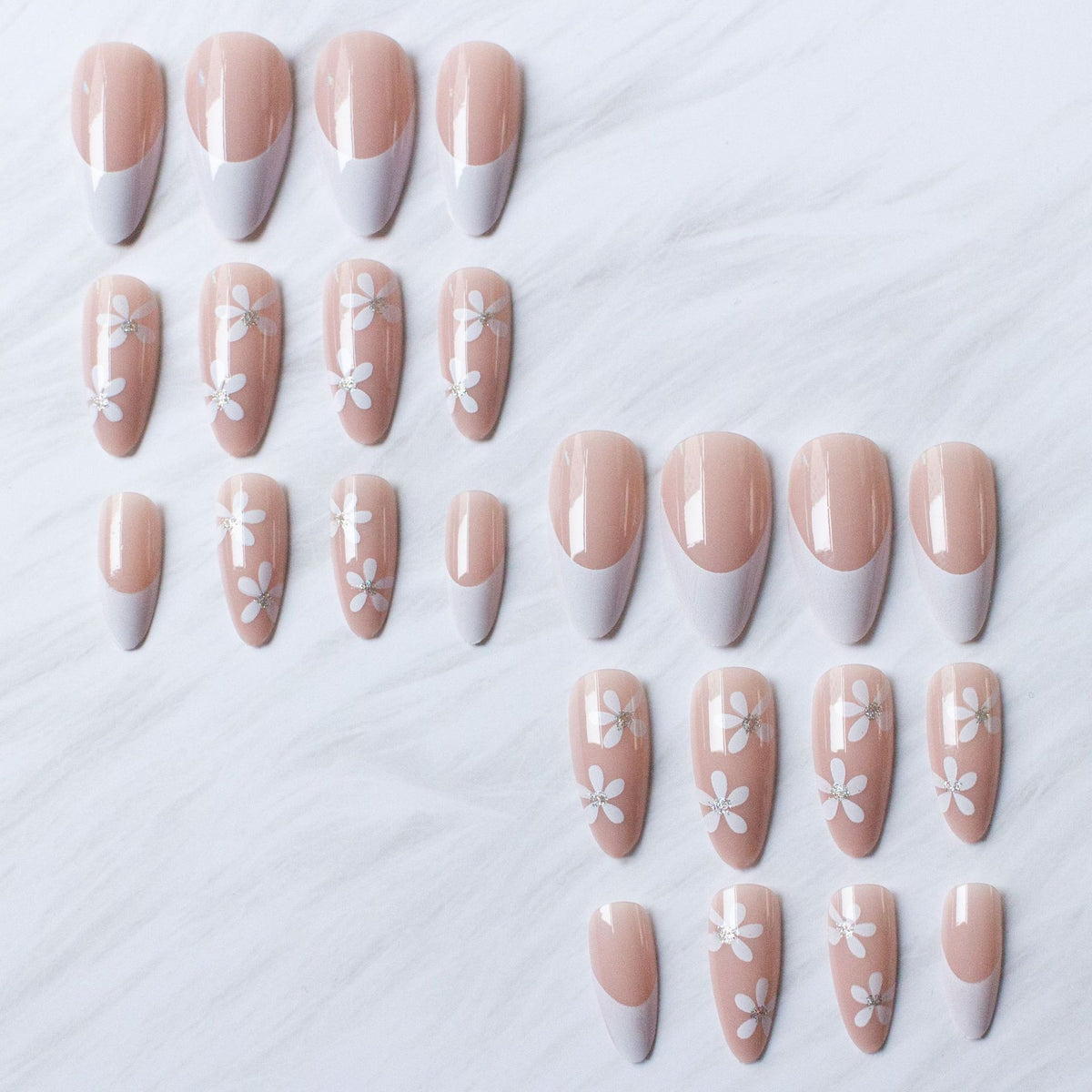 Elegantes florales Tipp Acryl-Nagelkunst-Kit