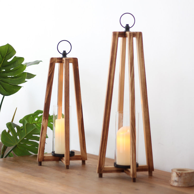 Elegante Laterne aus Holz und Glas Brehn