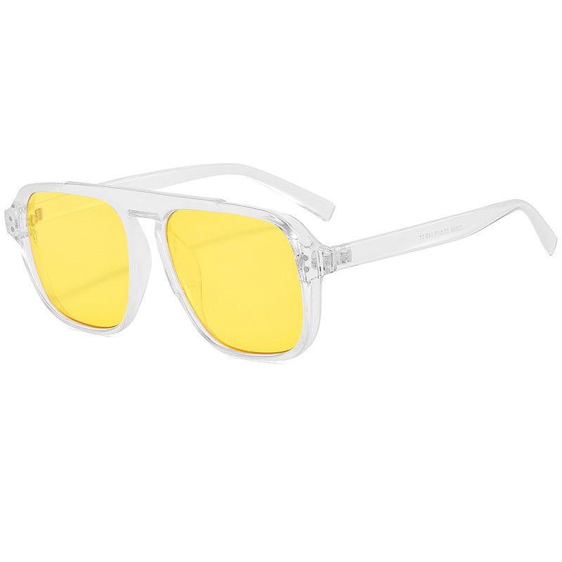 Damen geometrische Sonnenbrille mit polarisierenden gelben Gläsern Brehn