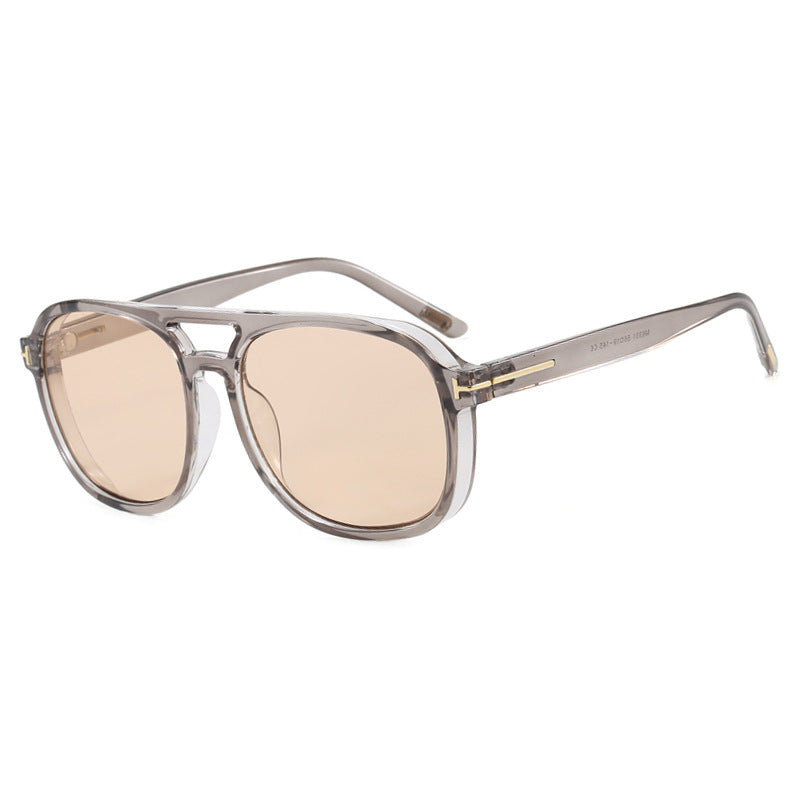 Damen quadratische Sonnenbrille mit luxuriösem Kunststoffrahmen und verspiegelten Gläsern Brehn