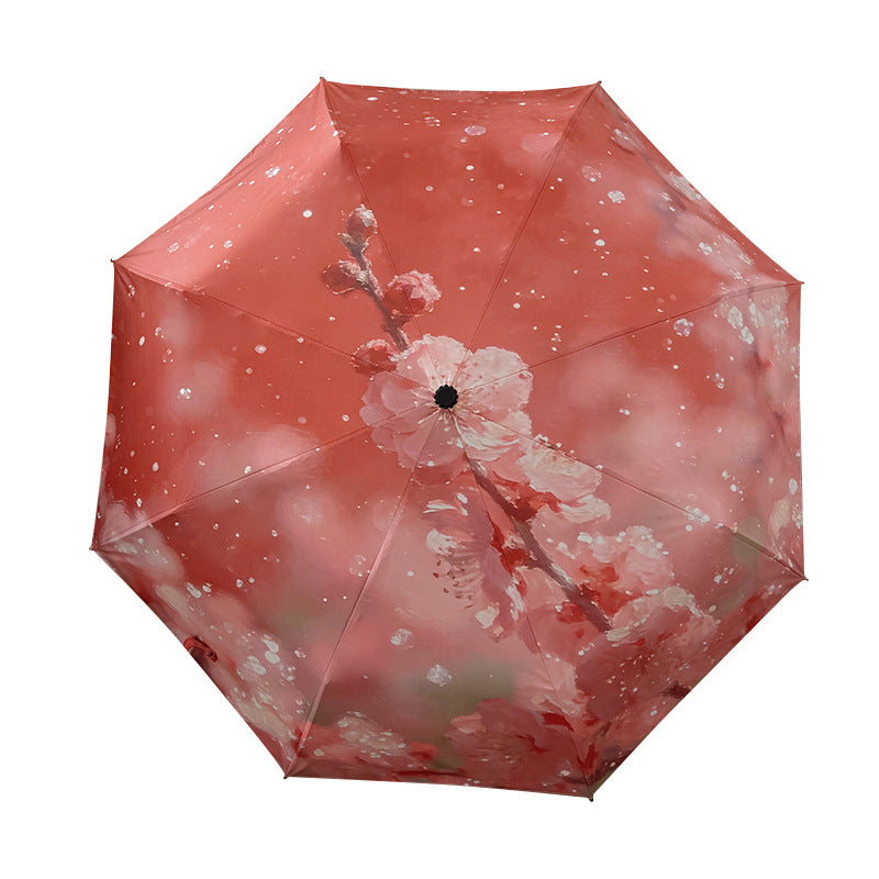 Damen Faltbarer Regenschirm mit innovativem Blütenmotiv Brehn