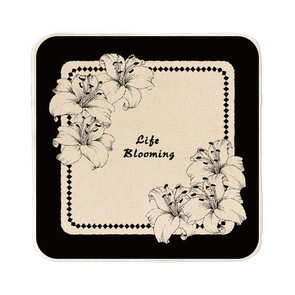 Floral Microfiber Square Face Towel with Artistic Lily Print
