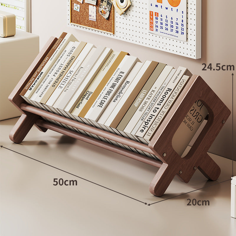 Abgewinkelter Bambus-Desktop-Buch- und Zeitschriftenständer mit rutschfesten Stäben