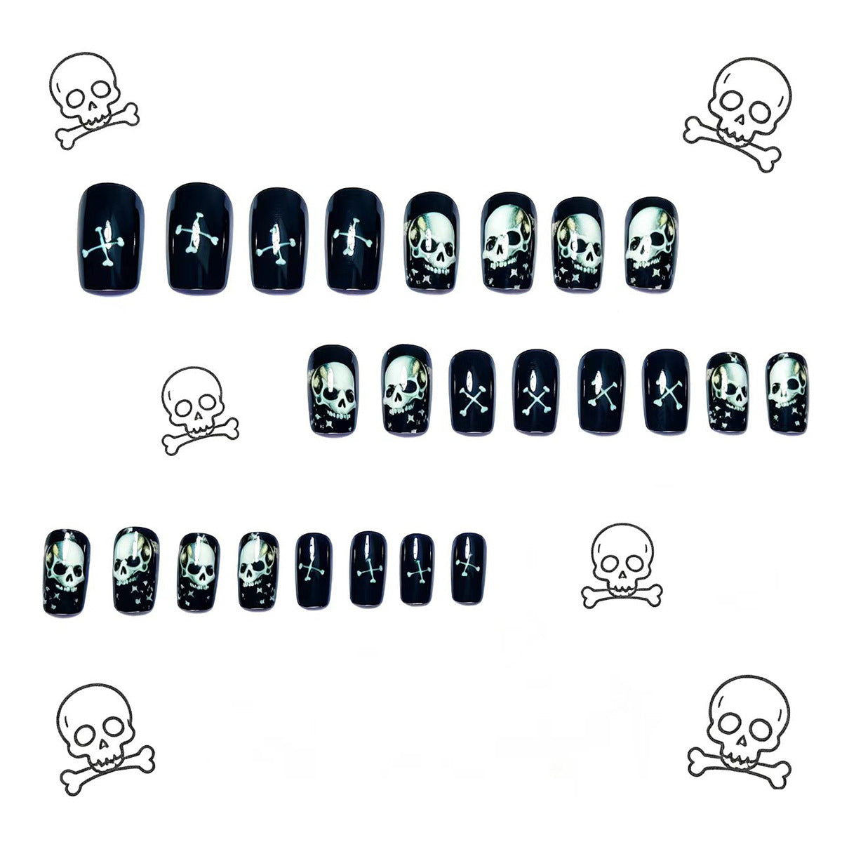 Kreative Kunstnägel Im Totenkopf-Design Brehn