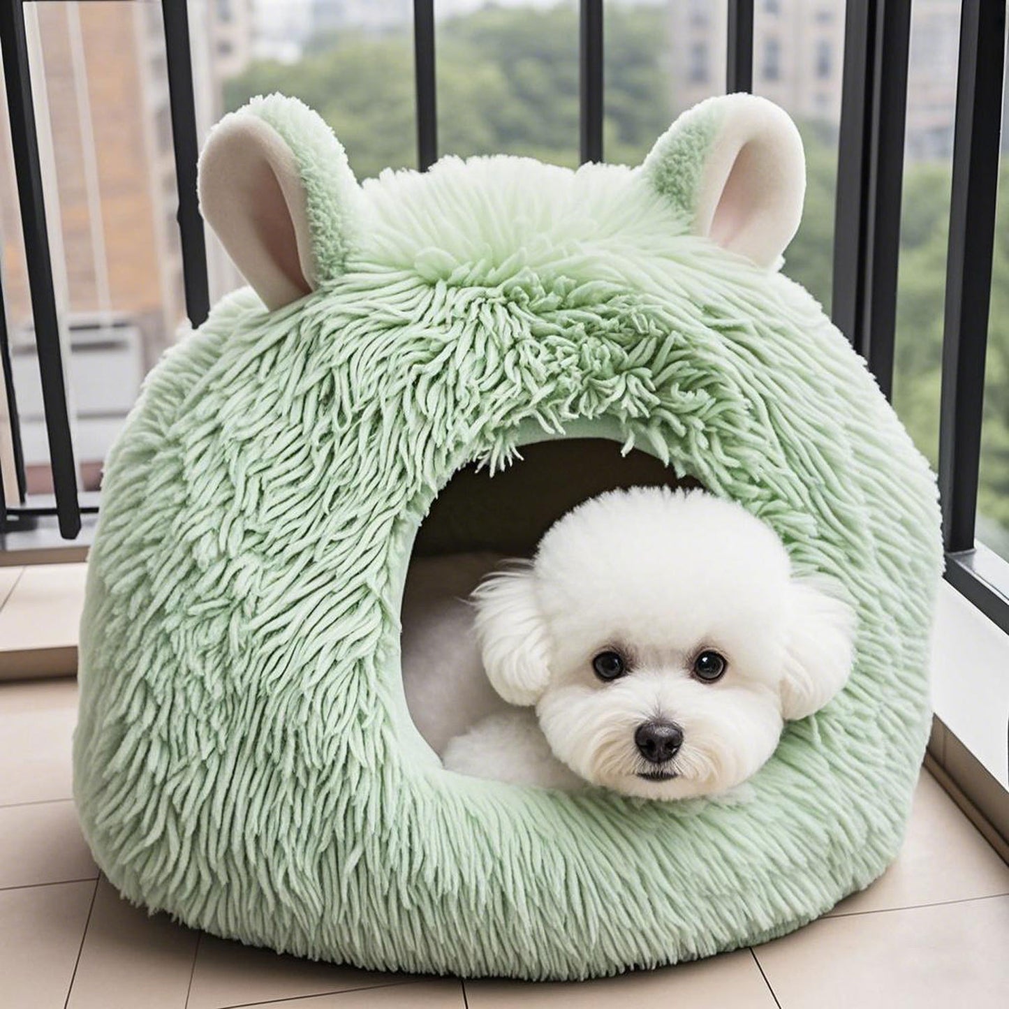 Fuzzy tierisch inspiriertes gemütliches Hundebett