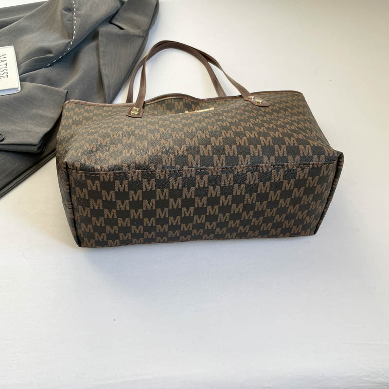Stylische Flockmuster-Tasche mit dekorativem Bogen