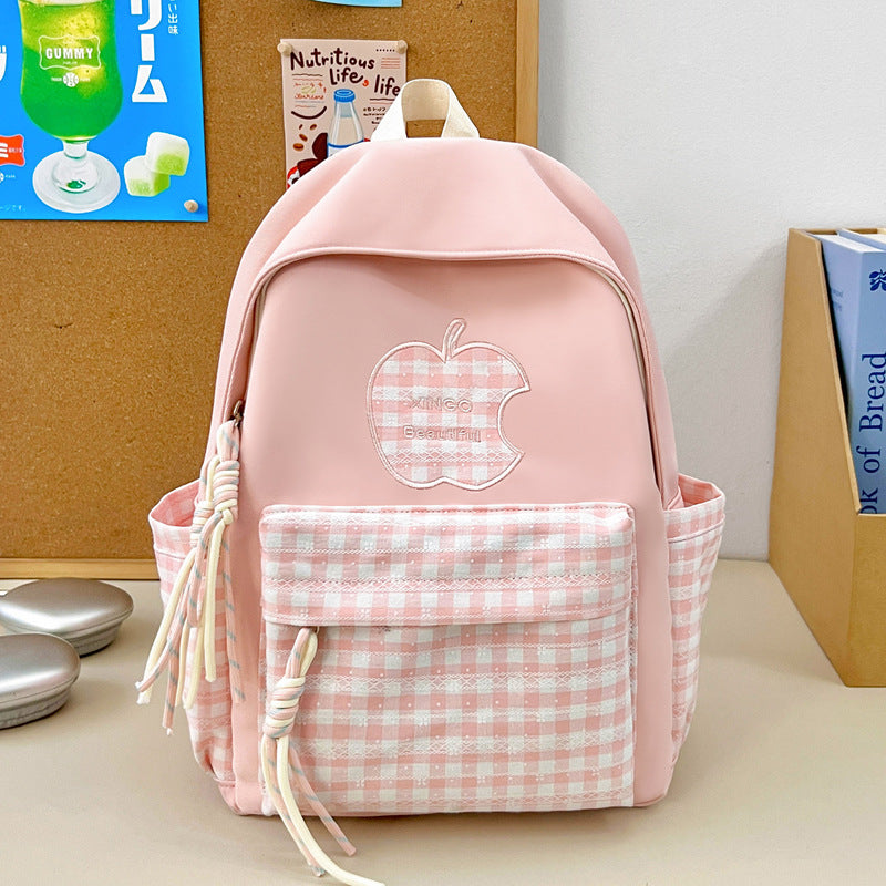 Vintage-Stil Gingham-Muster Rucksack Brehn