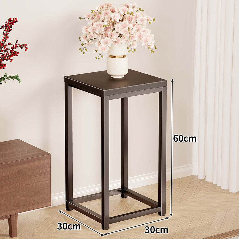 Hoher Metallpflanzenständer Pedestal mit quadratischer Oberseite Minimalistischer Rahmen