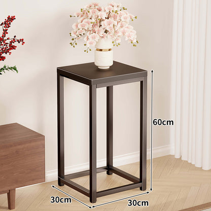 Hoher Metallpflanzenständer Pedestal mit quadratischer Oberseite Minimalistischer Rahmen