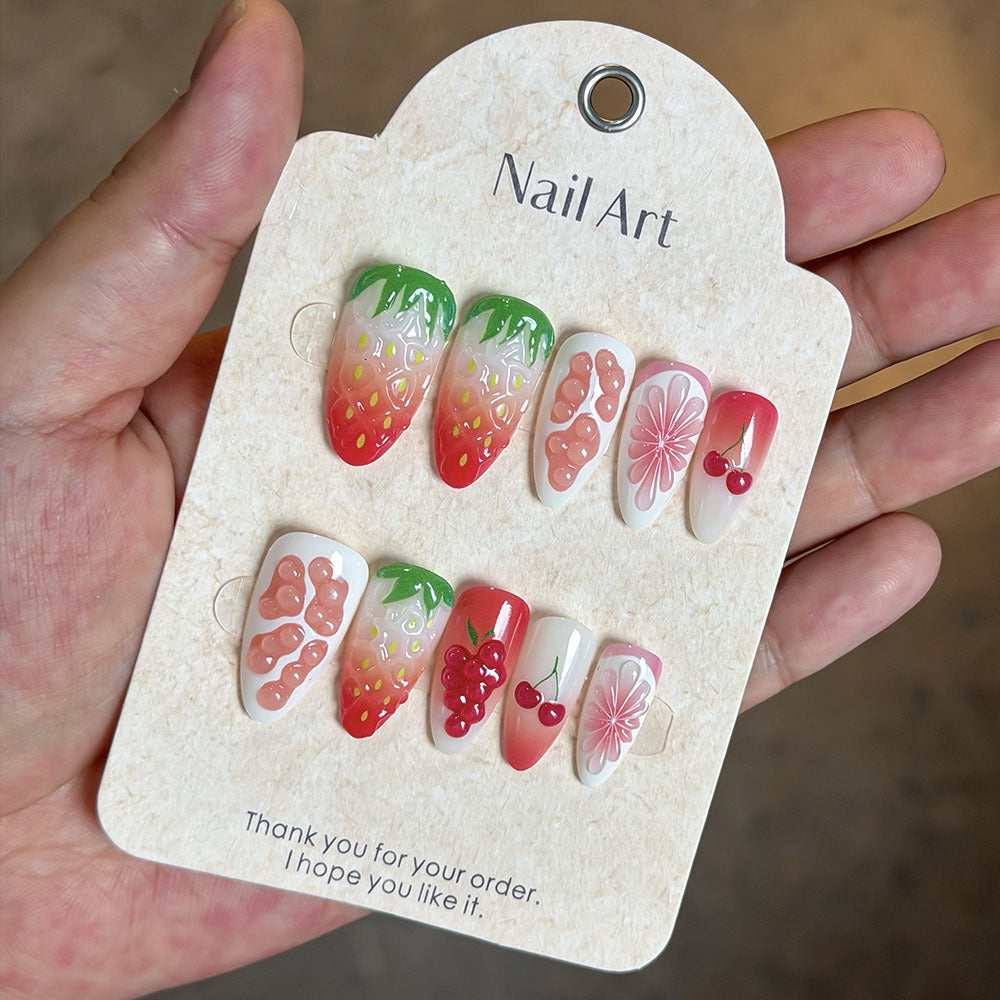 Frucht-Themen Press-On Nagelkunst Set Brehn