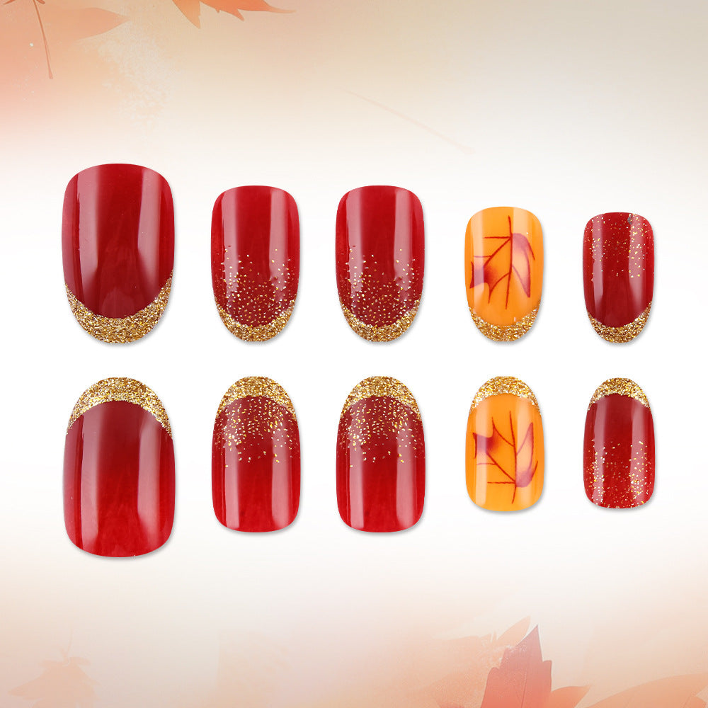 Elegante herbstliche Gel-Nagelkunst Brehn