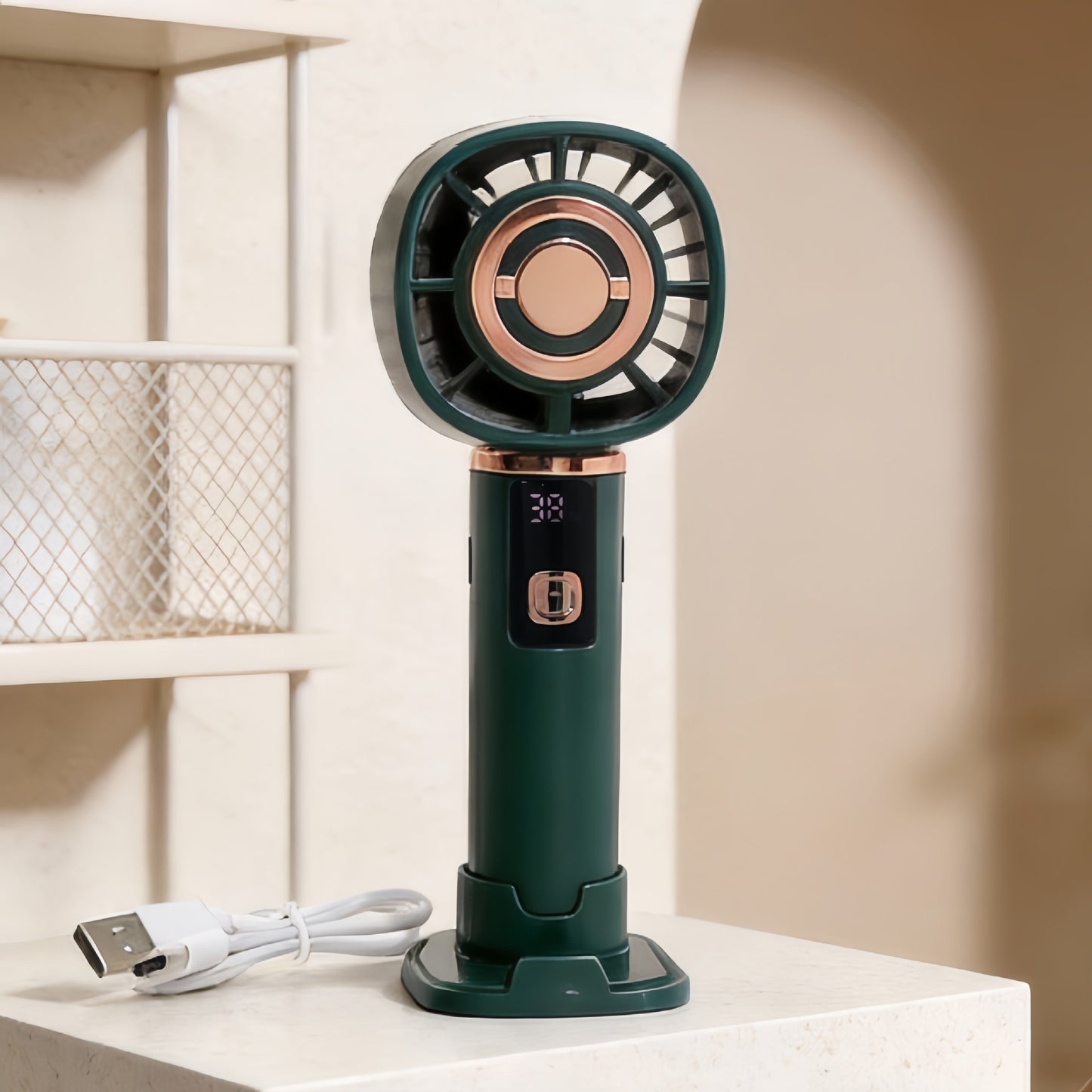 Damen Tragbarer Mini-Lüfter mit USB-Ladefunktion und stylischem Design Brehn