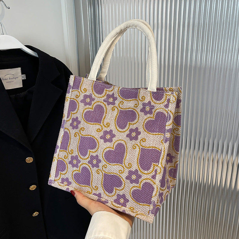 Lässige Tote-Tasche mit Herzmuster