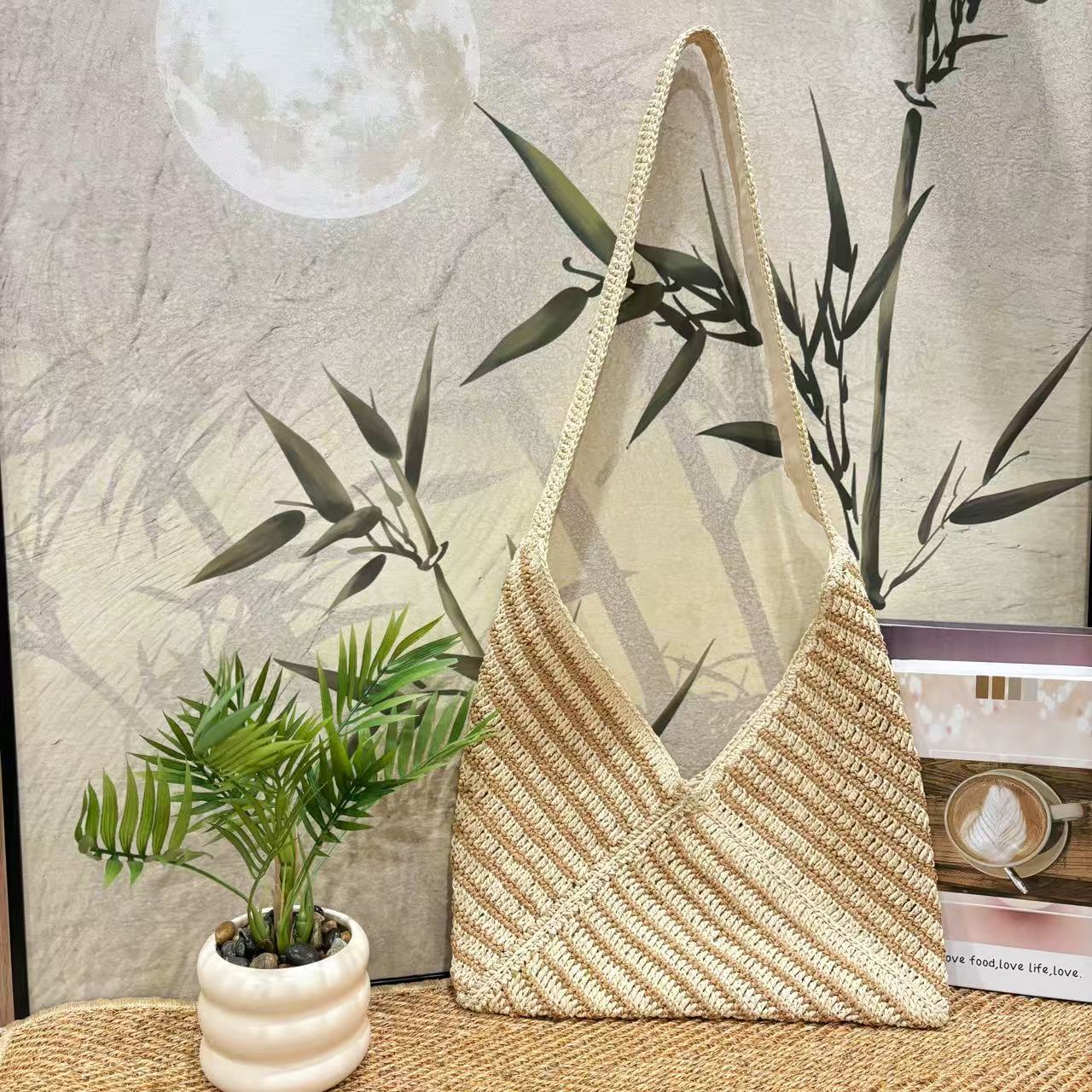 Schultertasche Aus Handgewebtem Material Brehn