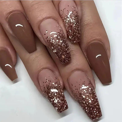 Glitzerndes Ombre Nagelkunst Brehn