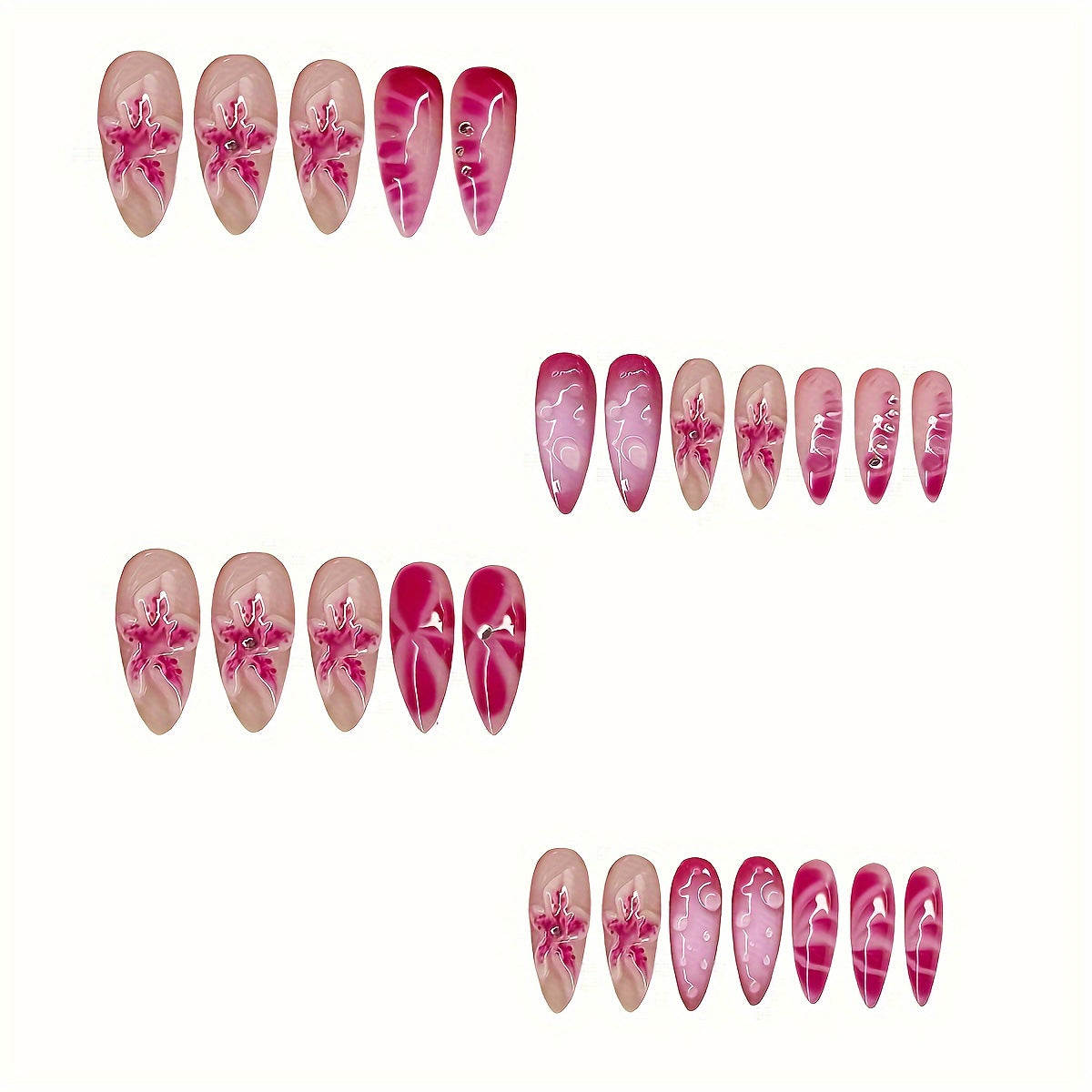 Dekorativer Press-On Nagelset Brehn