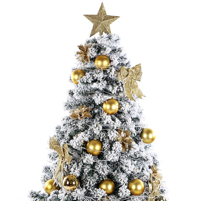 Premium Flocked Weihnachtsbaum mit dekorativen Ornamenten Brehn