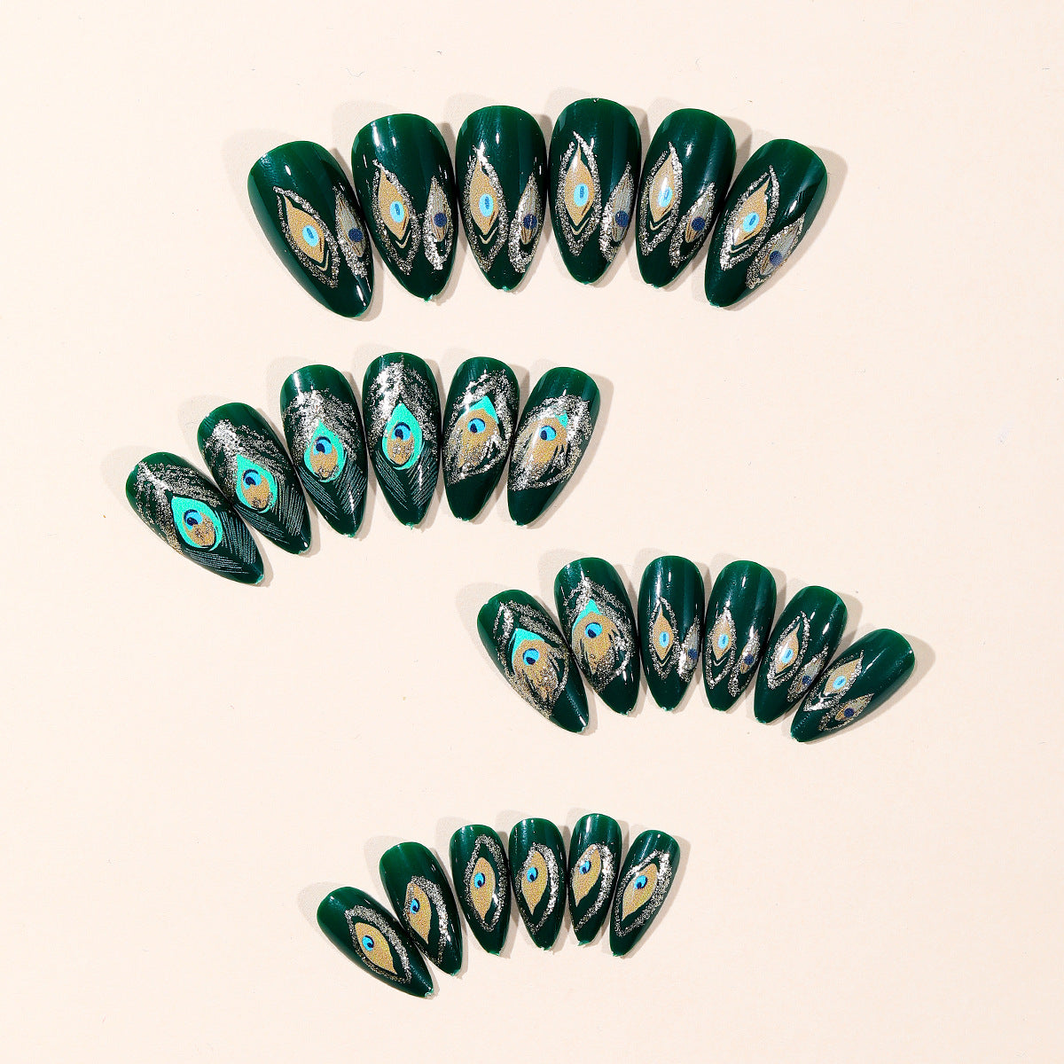 Elegantes Pfauen-Nagelkunst-Set Brehn