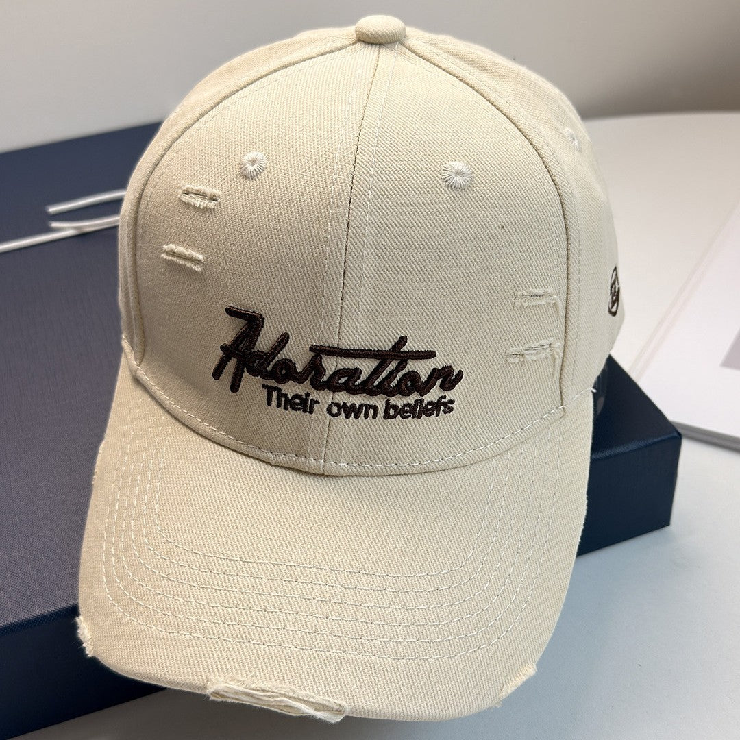 Damen Distressed Bestickte Baseballmütze Brehn