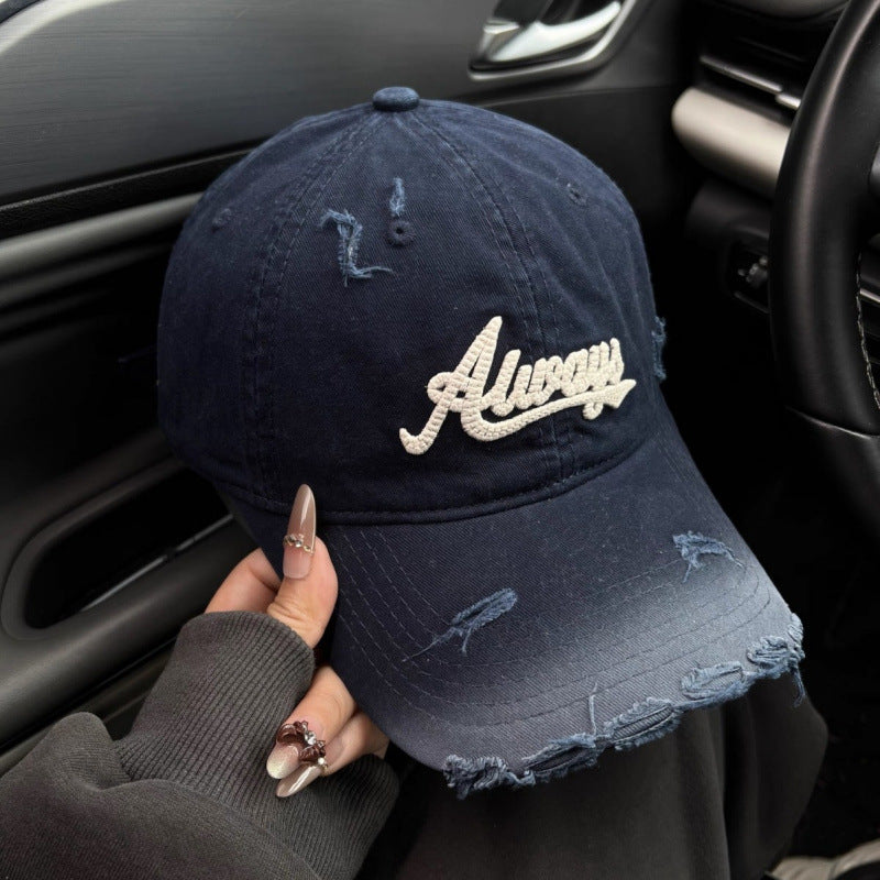Damen Distressed Denim Stil Baseballmütze Brehn