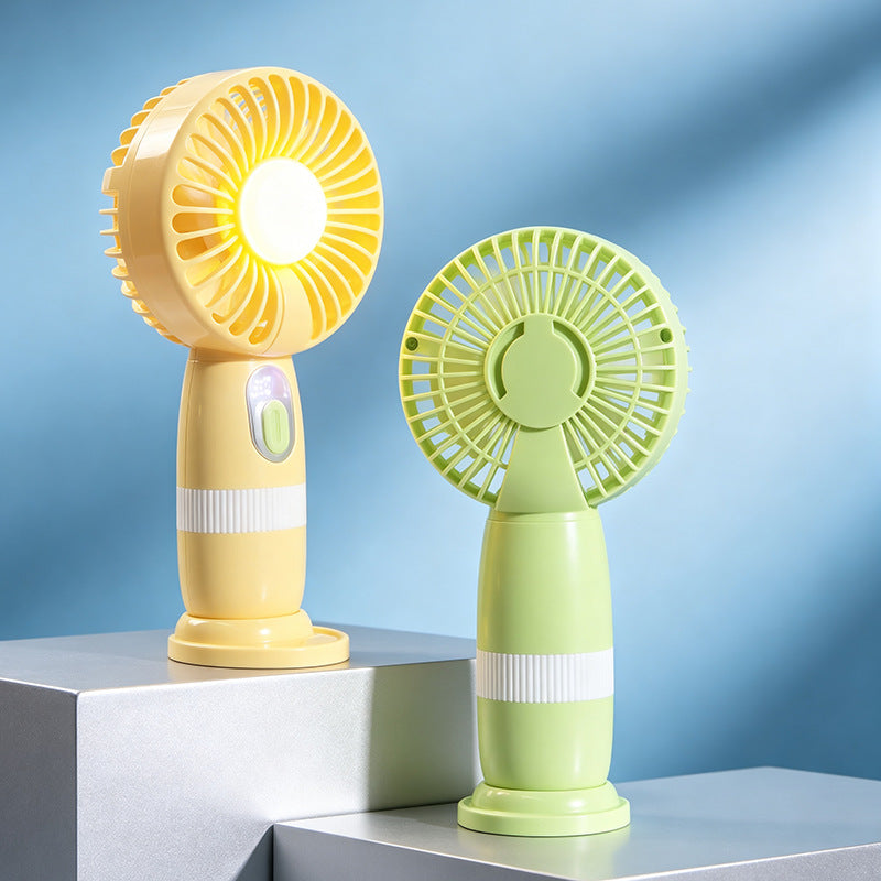 Damen tragbarer Handventilator mit LED-Beleuchtung und digitaler Temperaturanzeige Brehn