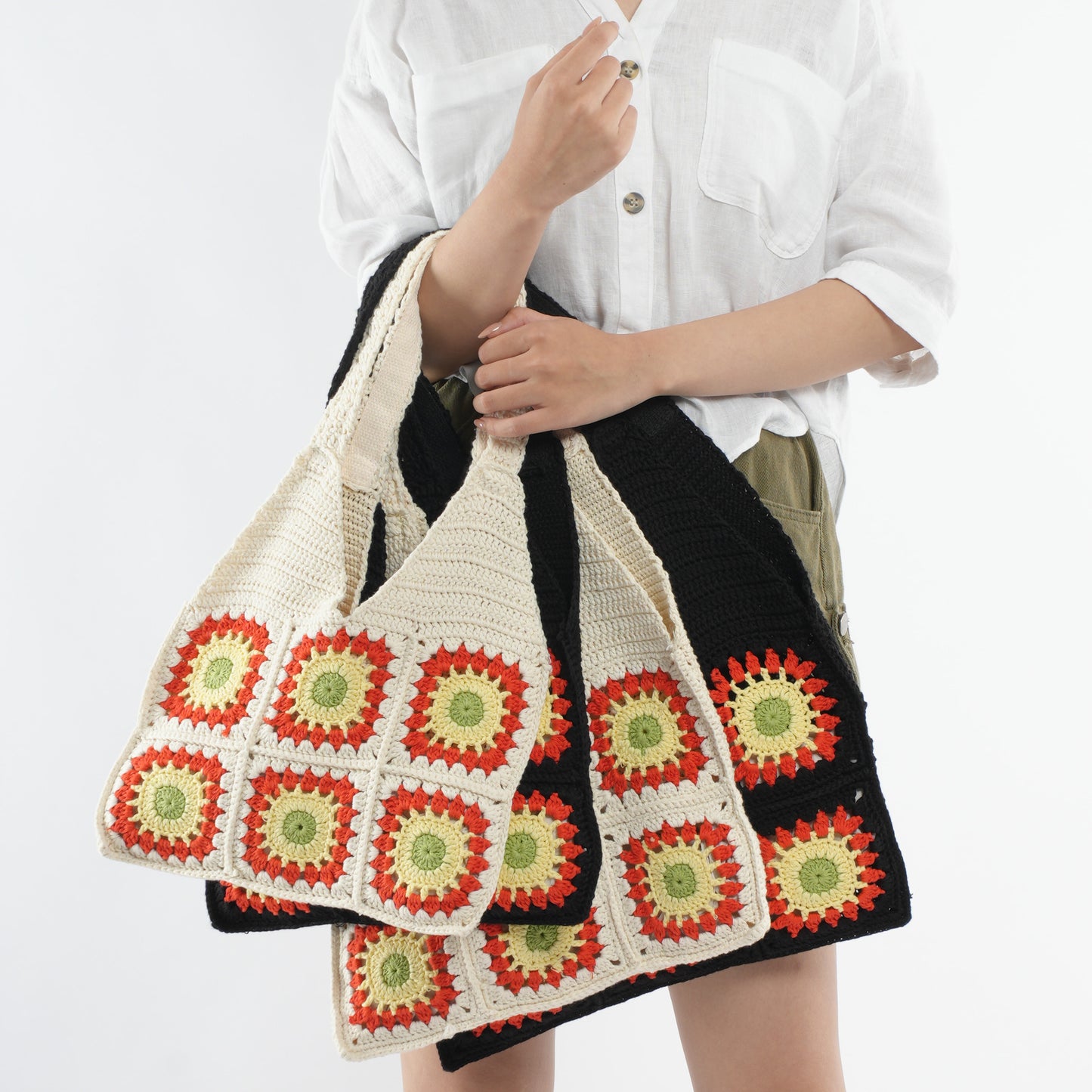 Häkel-Handtasche mit Retro-Muster Brehn