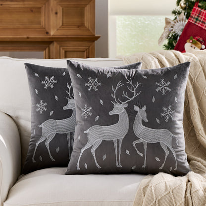 Dekoratives Weihnachts-Wurfkissen mit Hirschsilhouette