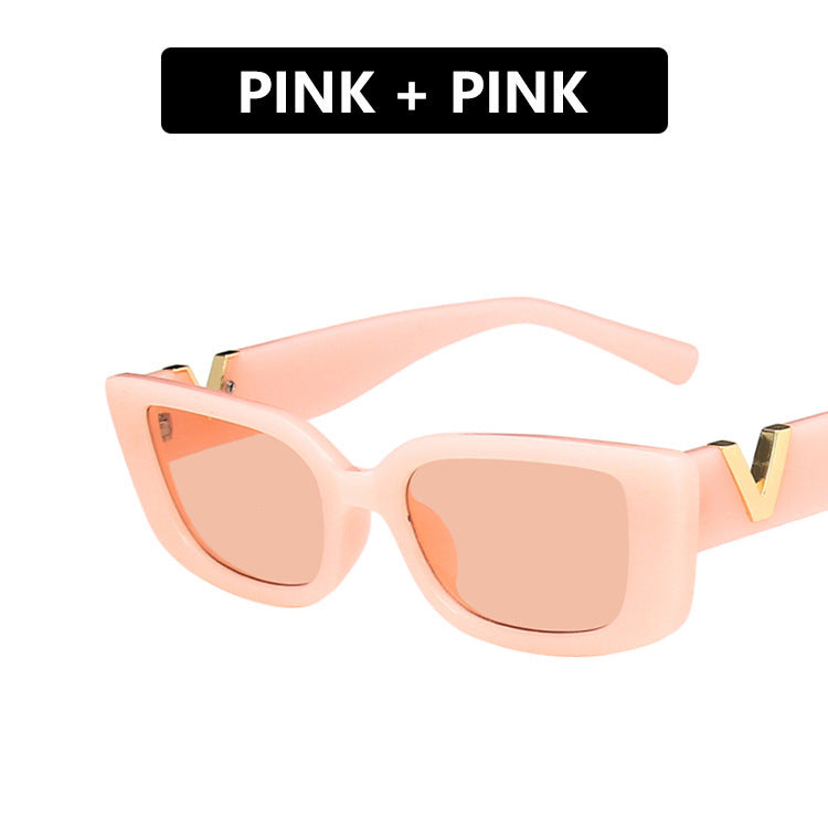 Damen moderne Cat-Eye Sonnenbrille mit Metallic-Details Brehn