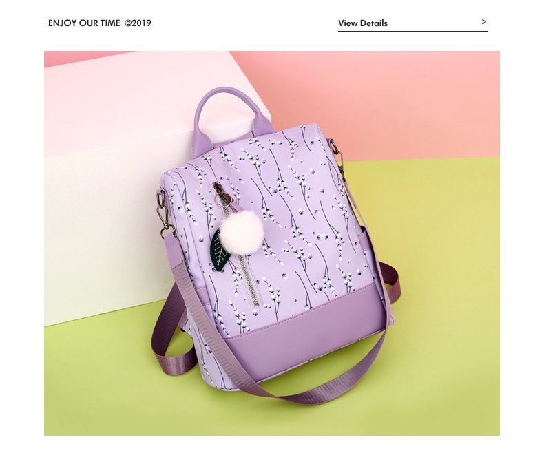 Stylische Floral Print Mehrfach-Fach Rucksack Brehn