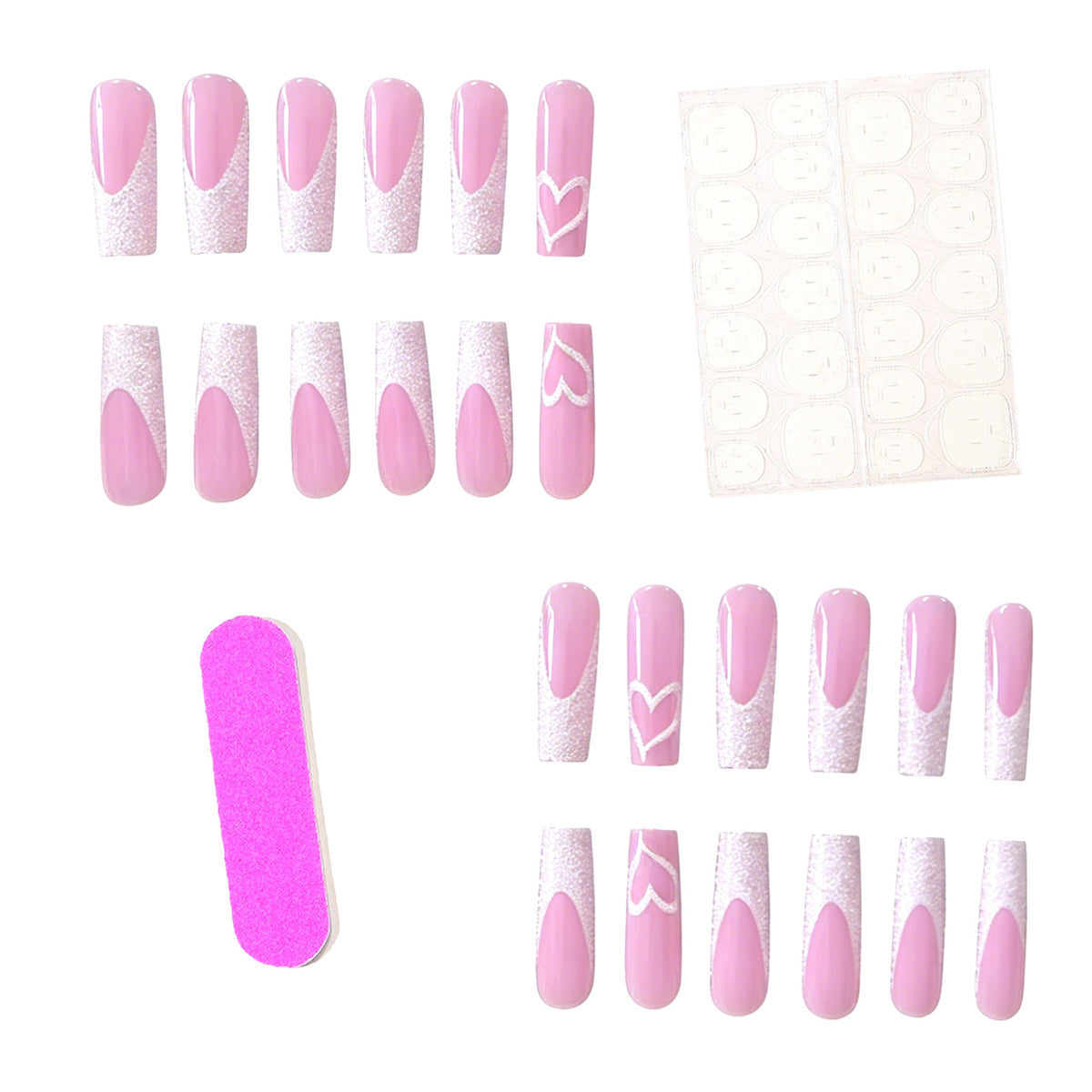 Glamourös Herz Design Acryl Nagelverlängerungen Brehn