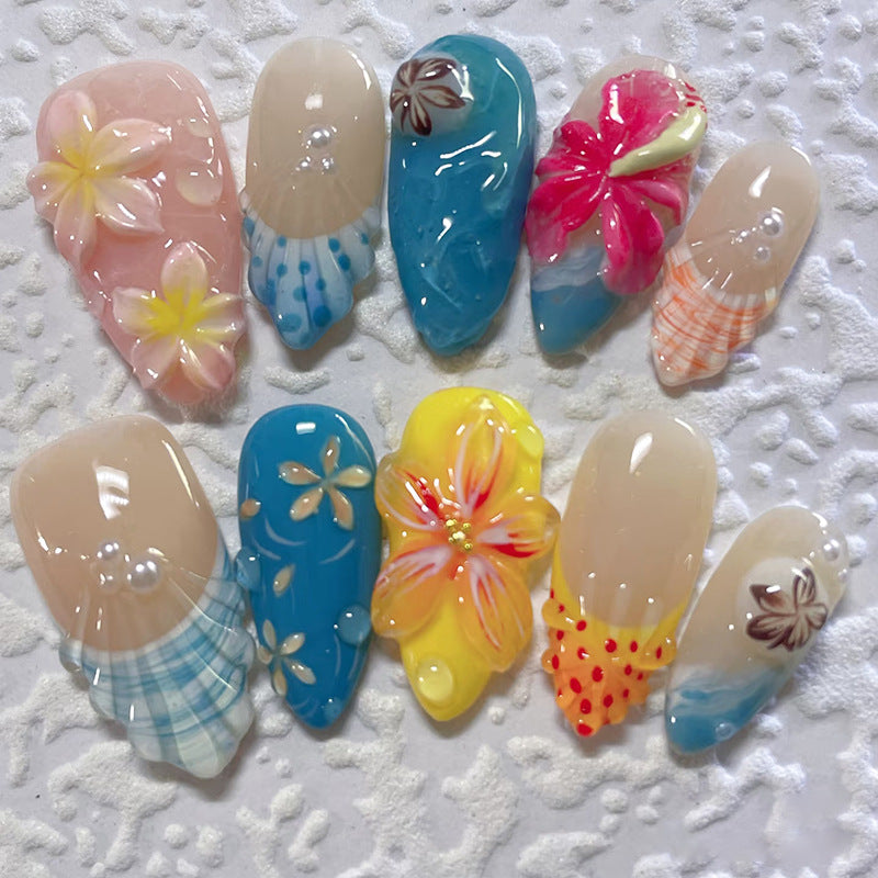 Blumenmotiv Druck-Nagelset Brehn