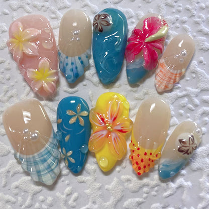 Blumenmotiv Druck-Nagelset Brehn