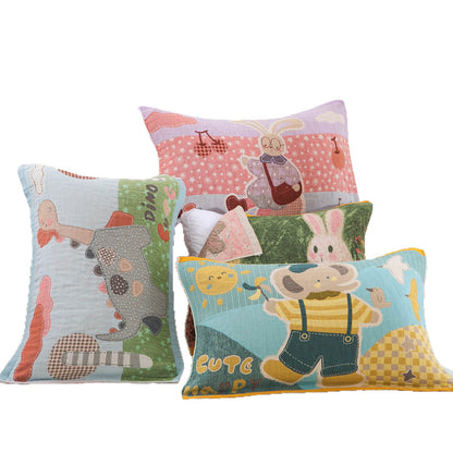 Damen Kissenbezug mit liebevollem Bärenmotiv und kariertem Design Brehn